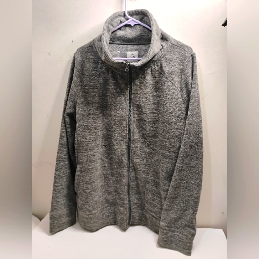 Alpine Design Gray Fully Zippered Sweater Jacket Size Large